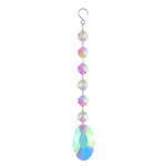 pendentif moderne multicolore facettes brillantes transparents anneaux métalliques chaîne élégants
