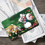 cartes bancaires personnalisées dessin animé souris coeurs papillons fleurs blanc rose vert jaune