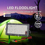 projecteur led noir moderne ip65 12v dc batterie cable clips 50w 3000k 6500k