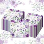 serviettes papier fleur violettes roses pivoines serviettes coeurs anniversaire mariage fêtes