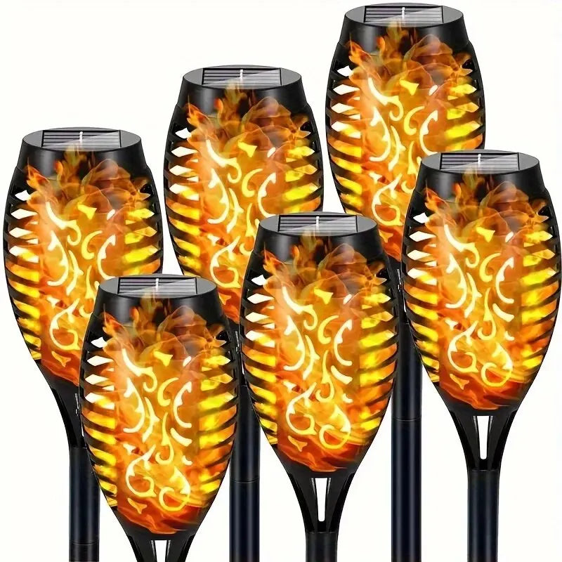 torche solaire 12 96 leds flamme artificielle moderne extérieure jardin décoration festive