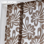rideaux fleuris polyester translucides bohème fenêtre extérieure facile moderne blanc marron bleuclair decoration interieur
