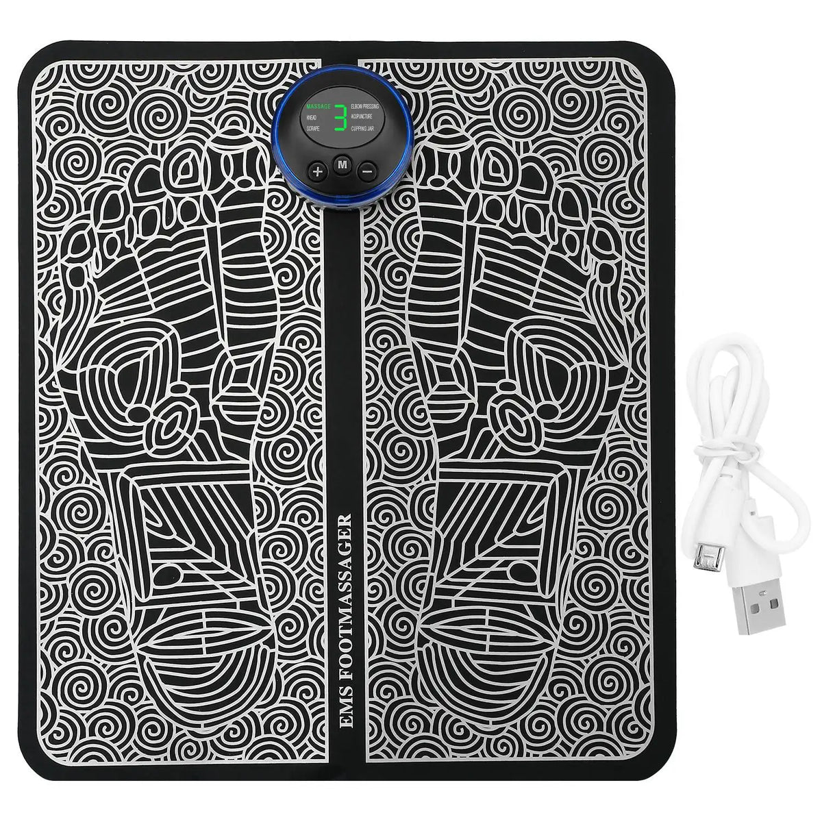 tapis massage pieds électrique ems moderne télécommande ajustable relaxation musculaire confortable minimaliste