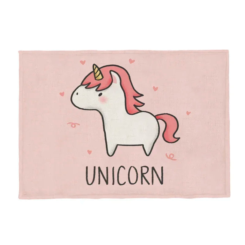 serviette table rectangulaire tissu motif animaux mignons dessin animé décoration salle manger