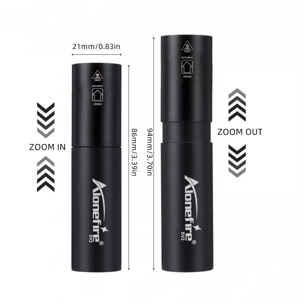 lampe torche rechargeable led zoom compact moderne noir éclairage intense stroboscopique camping randonnéeurgenceextérieur
