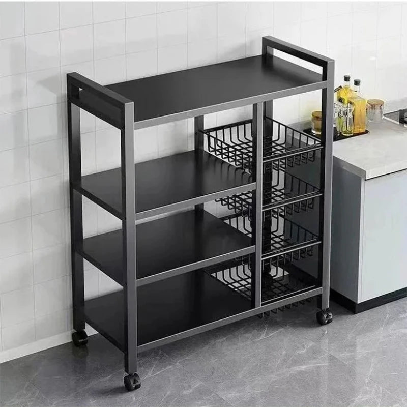 chariot roulette moderne rangement snack épicerie organisation cuisine légumes.storage shelf support mobile multifonctionnel métal
