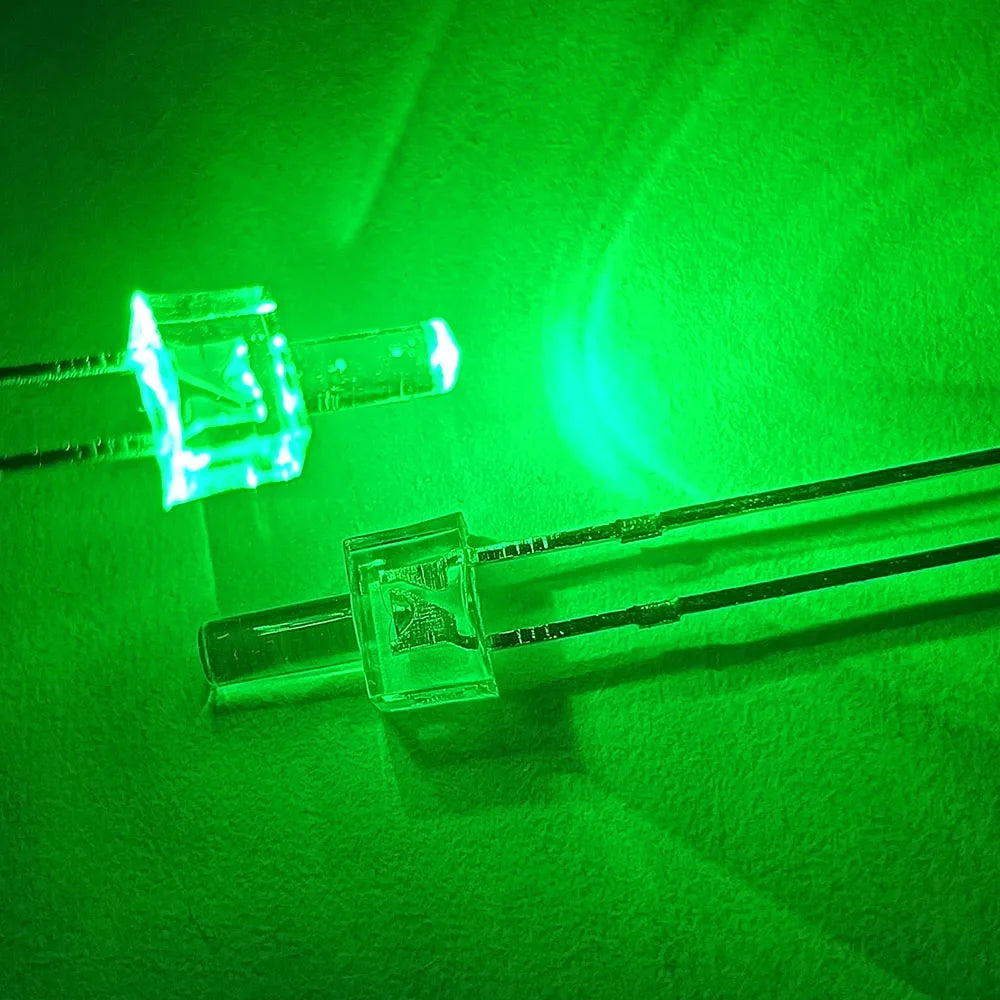 diodes led transparentes jaunes opalescentes rectangulaires sans logo standard pack 100pcs multiples couleurs