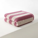 serviettes bain coton carreaux violet orange vert gris rapide moderne