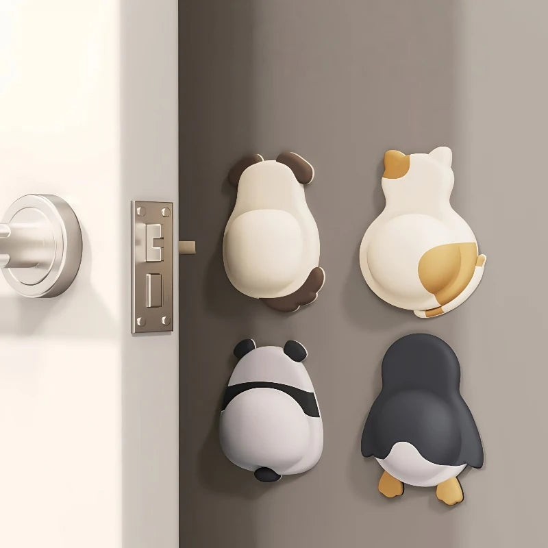 porte cartes animaux adhésifs blanc noir moderne panda chat pingouinscriçãopta