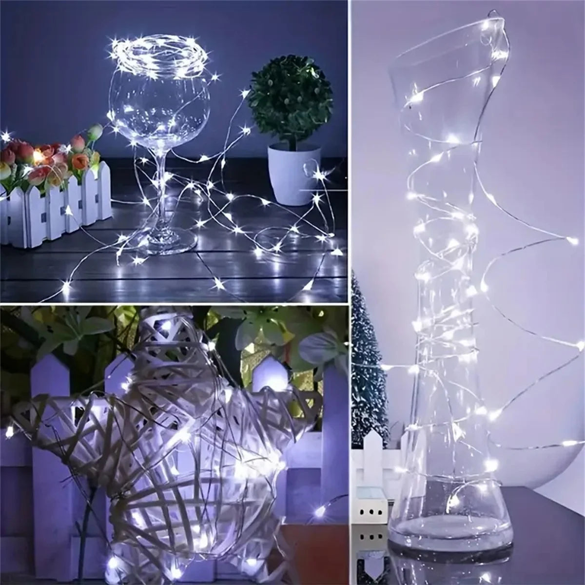 guirlande lumineuse noël dorée étoiles multicolore clips moderne décoration autoinstallation imperméable led
