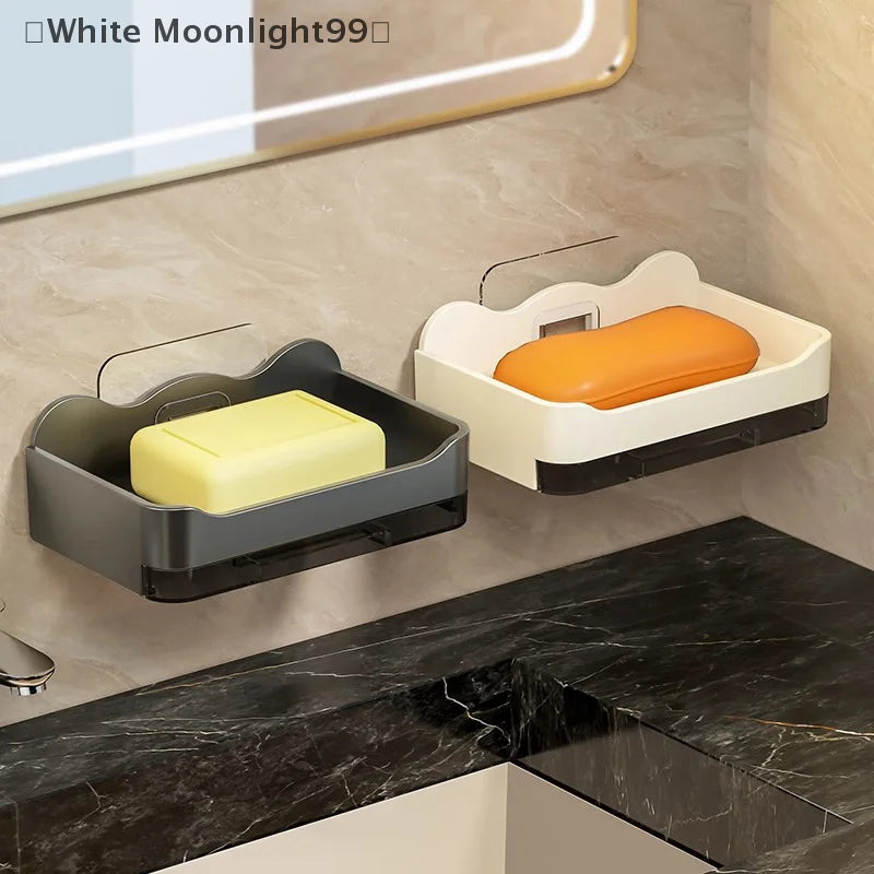 porte savon mural adhésif gris métallisé moderne savons beige orange noir