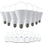 ampoules led rechargeables urgence blanc ecrou e27 batterie abs certifications rohs fcc longue durée