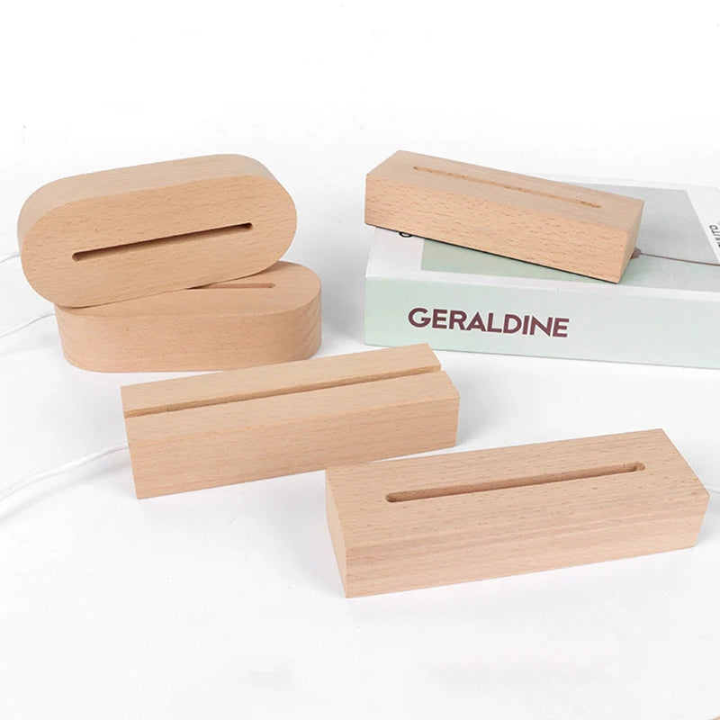support chargeur led alimenté usb piles aaa bois naturel minimaliste câble charge bouton d'alimentation