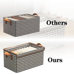 Boîte de rangement pliable en tissu non tissé noir dans un dressing