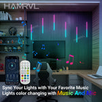ruban led vert bleu rose blanc moderne éclairage encastré rgb synchronisation musicale effets poursuite