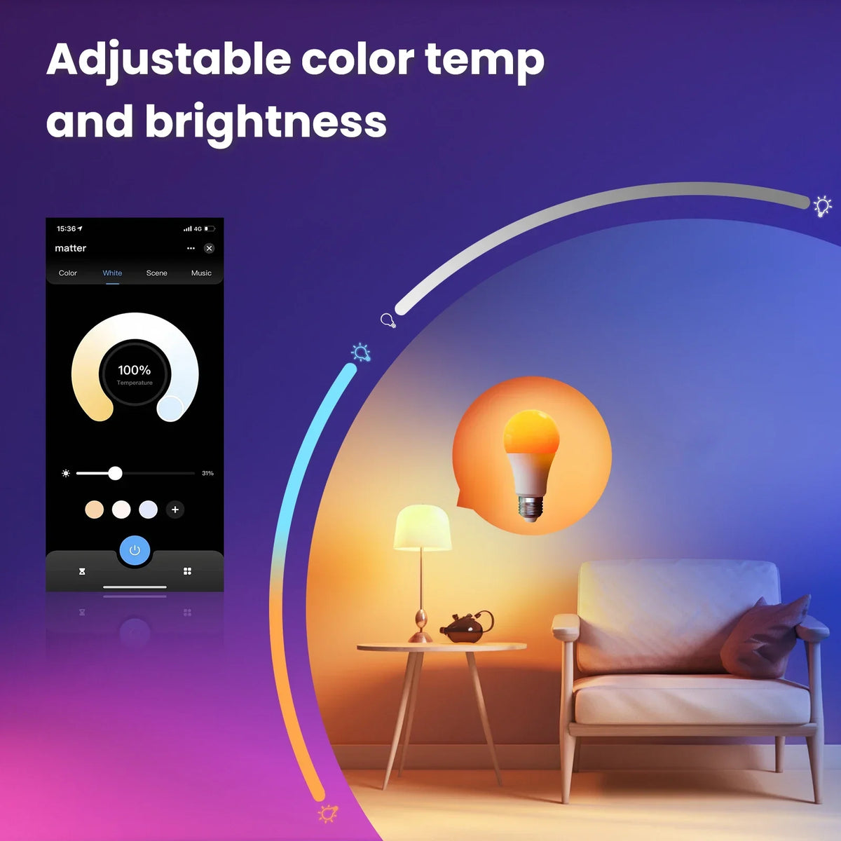 ampoule led intelligente e27 multicolore contrôlée vocalement alexandre google moderne