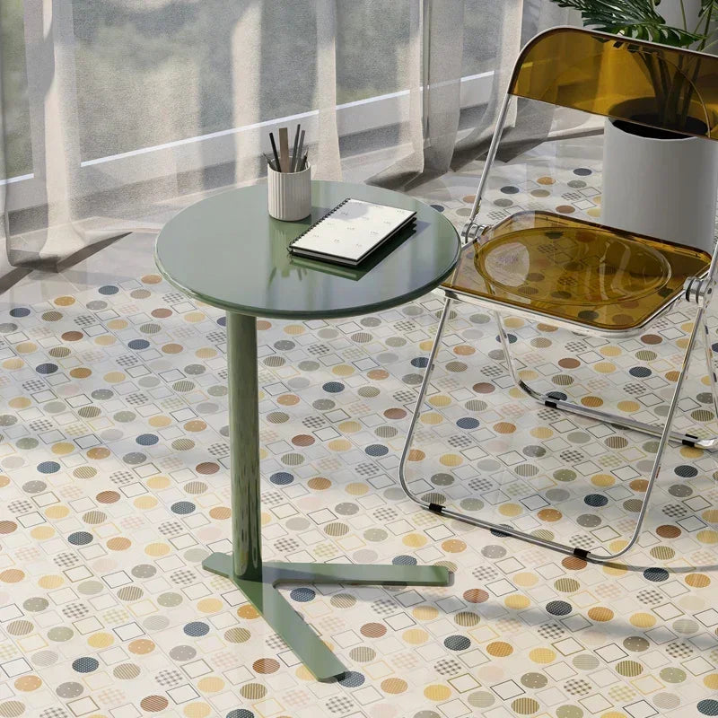 table d'appoint moderne table ronde acier inoxydable verre transparent minimaliste décoration maison plateau 48cm