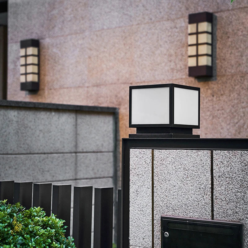 lampe solaire moderne noire led industrielle ip65 étanche décoration extérieure