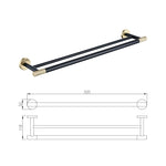 porte serviettes mural double acier inoxydable noir argenté doré moderne électroplaqué fixations serviettes