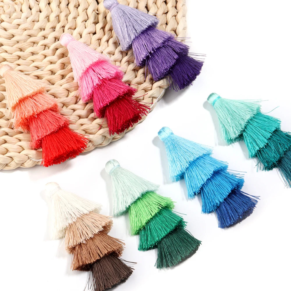 pompons franges polyester violet vert bleu rose boho chic décor maison rideau vêtement