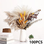 bouquet fleurs séchées naturel herbe pampa queues lapins décoration intérieure mariage anniversaire rustic chic