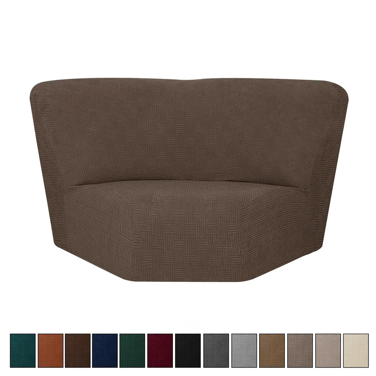 couvre siege angle marron rayures horizontales moderne elastique adhésif polyester jacquard machine linge automne