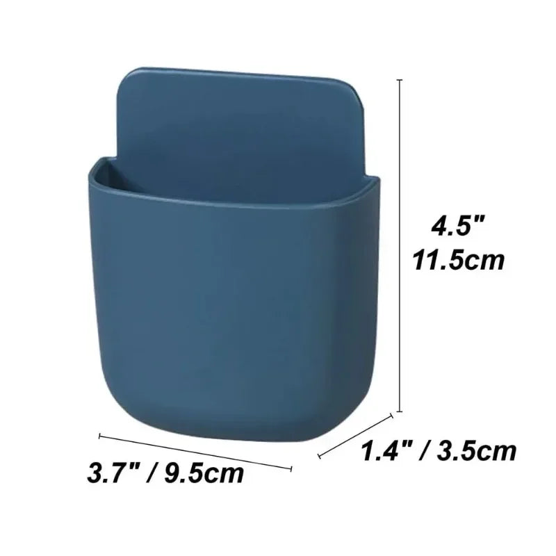 boîte rangement murale moderne télécommande stylos accessoires adhésif rouge bleu