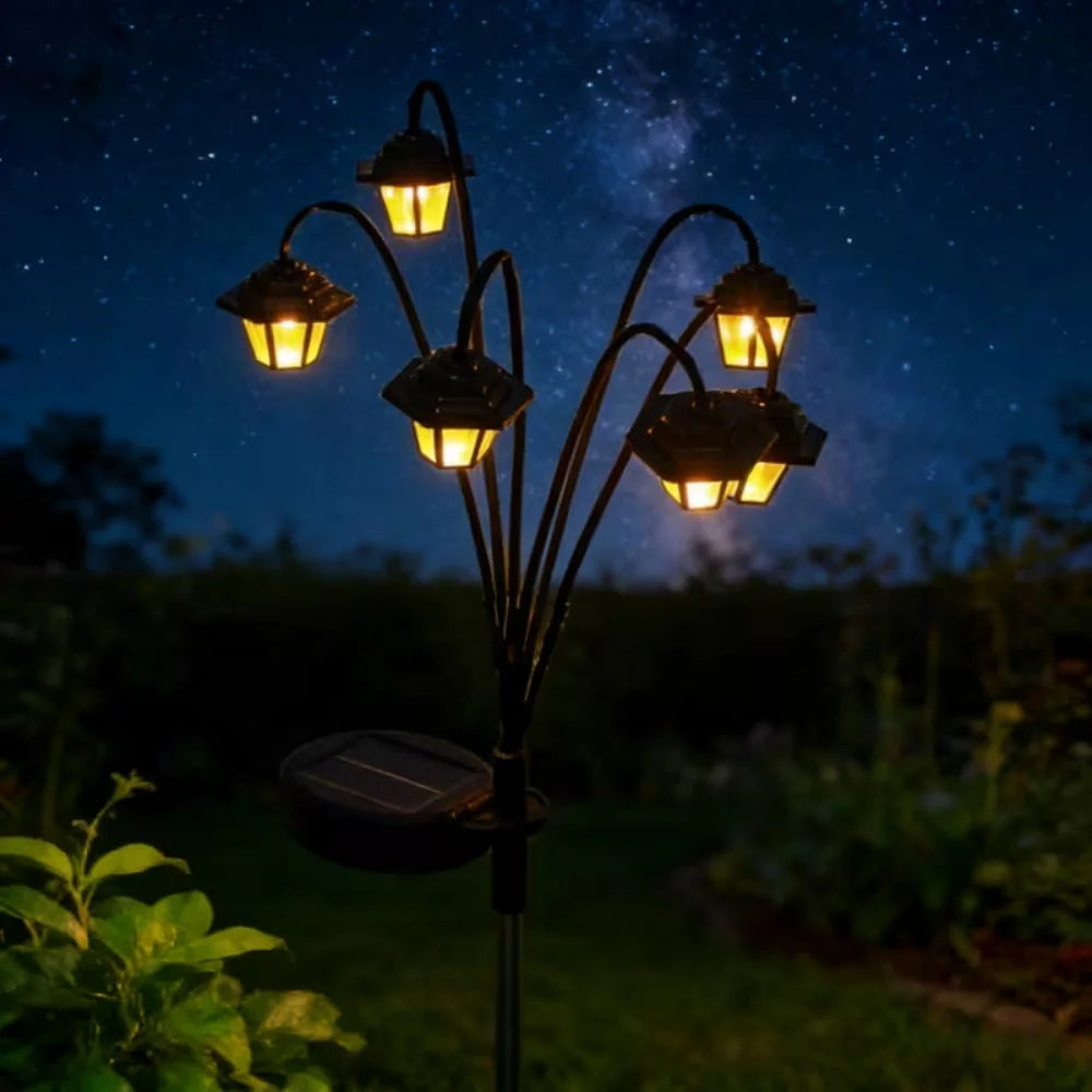 lampe solaire extérieure led noire ip65 protection moderne piquet jardin patio