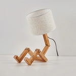 lampe table moderne bois bambou blanc tissu opalescent minimaliste led