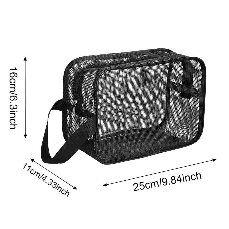 sac toilette pliable transparent multi usages toile polyestère minimaliste contenants cosmétiques rangement salle bain