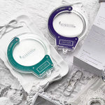porte clés moderne transparent violet bleu vert noir étiquette capture warning plastique