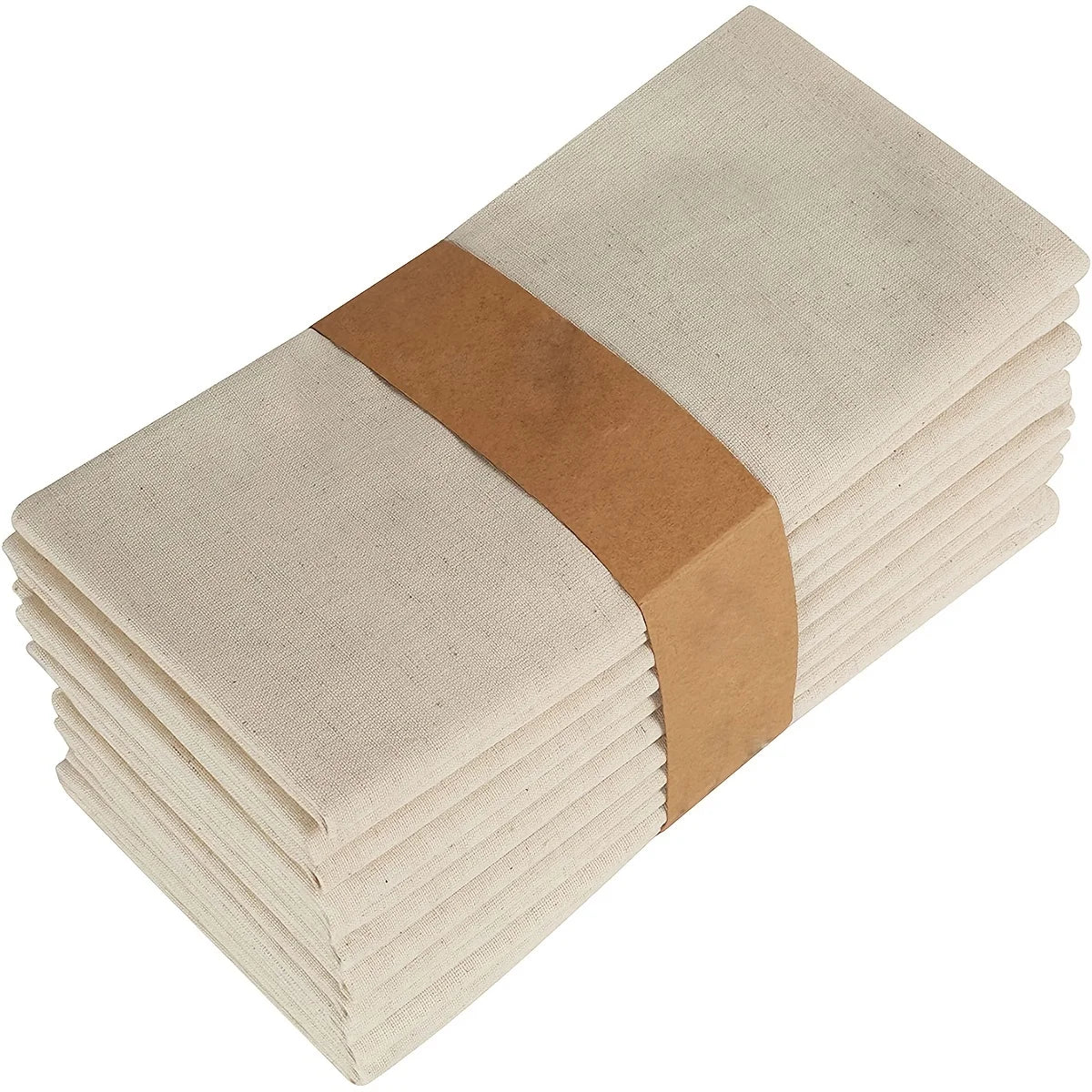 serviettes tissu beige rustiques pack 10pcs 45x45cm tissage artisanal maison restaurant