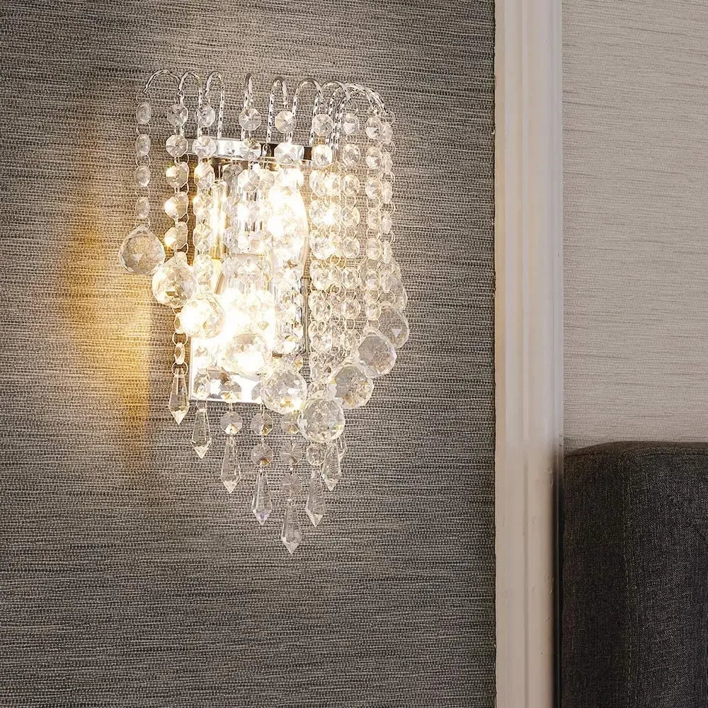 applique murale cristal argentée métallique classique éclairage cuisine salle manger