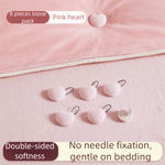 clips coton draps vert clair rose pâle forme cœur moderne pratique pièces facile