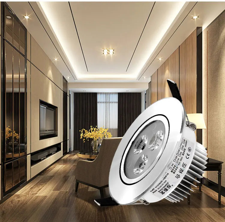 Spot LED argenté moderne grille aluminium 8.4cm 6.5 7cm