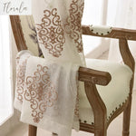 rideau transparent broderie florale blanc marron clair classique salon chambre