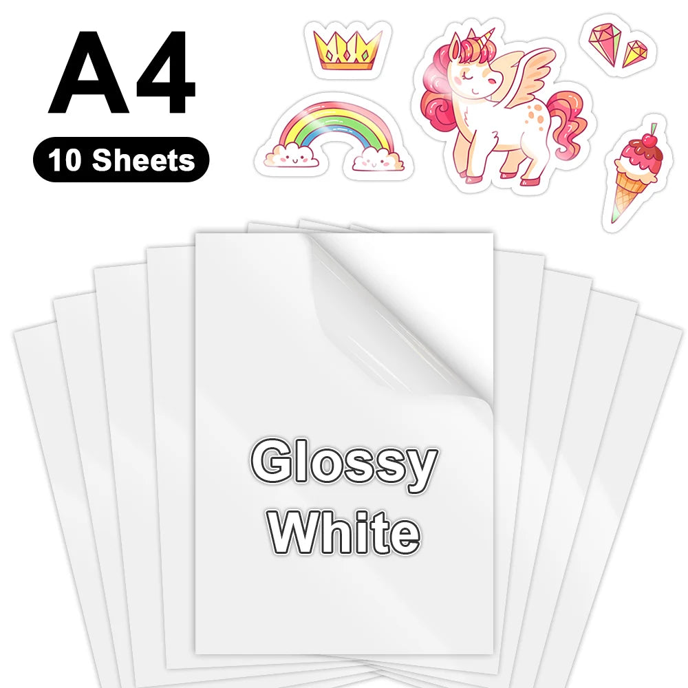 papier autocollant transparent imprimable vinyle a4 toutes imprimantes jet d'encre holographique multicolore moderne