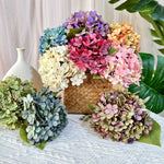 bouquet artificiel hortensias soie bleu blanc rose naturel décoration maison extérieur