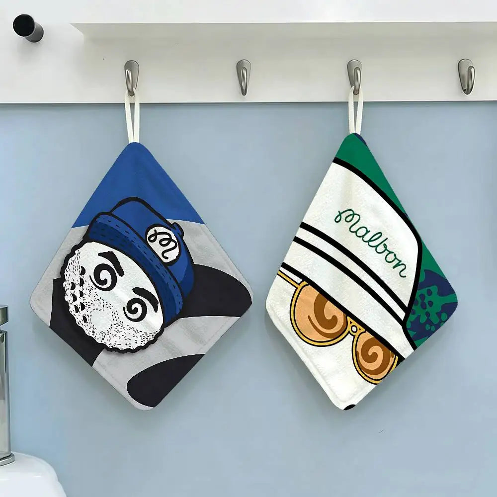 serviette main suspendue polyester coton dessin animé crochets cuisine salon