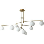 luminaire suspension moderne sphères translucides structure métallique dorée éclairage salon salle manger chambre