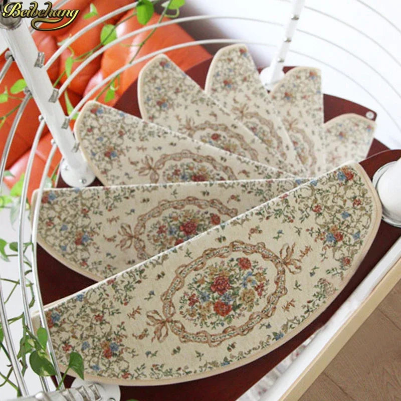 tapis d'escalier adhésif floral ovale salon classique multicolor usage intérieurextérieur