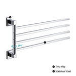porte serviettes mural chrome acier inoxydable moderne barres rotatives fixations vis