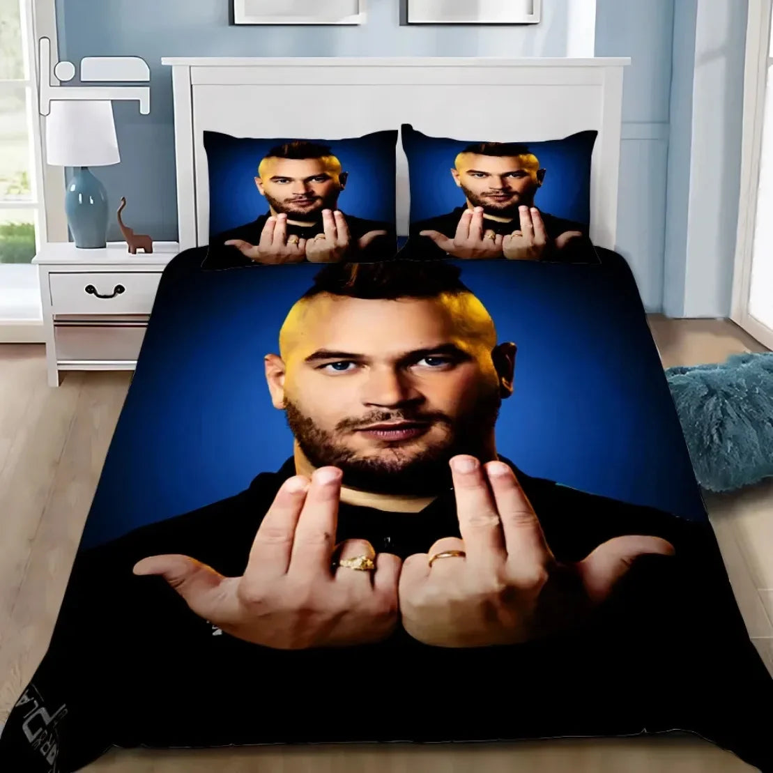 Housse de couette grise imprimée 3D pour style moderne