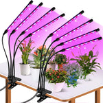 lampe led plante noire controle luminosite bouton alimentation bras flexibles clips moderne