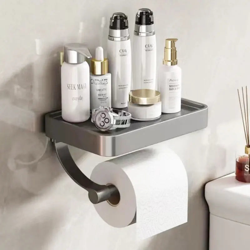 porte papier toilette étagère intégrée moderne minimaliste adhésif blanc noir gris