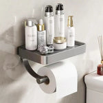 porte papier toilette étagère intégrée moderne minimaliste adhésif blanc noir gris