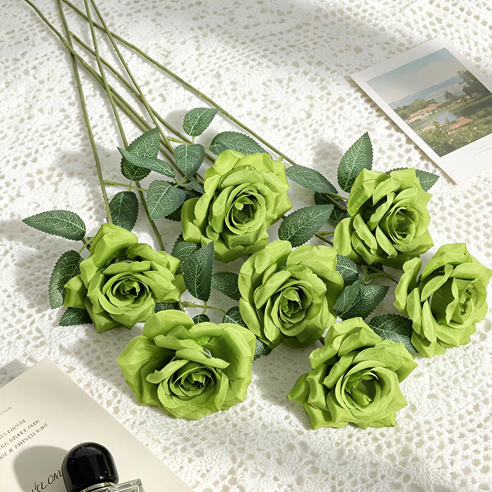 bouquet roses artificielles blanches vase cube decoration maison mariage anniversaireintérieur