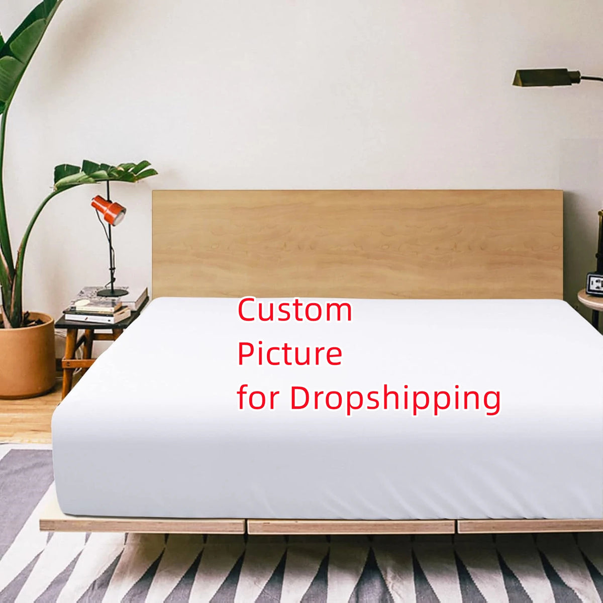 lit housse personnalisable blanc uni moderne digital printing adhésif double single king size