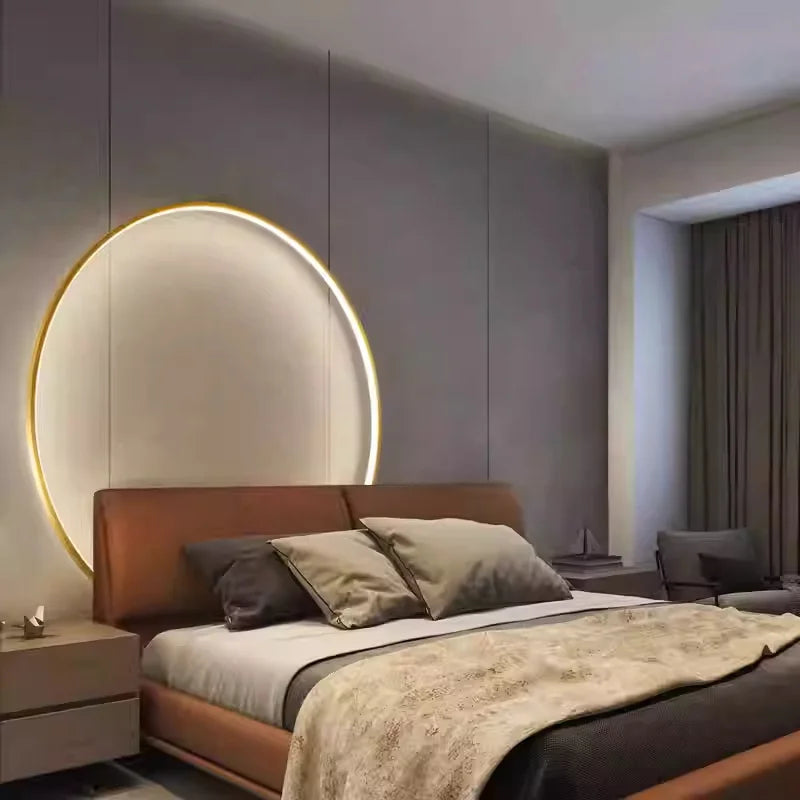 applique murale led or ronde moderne minimaliste adhésive 30cm tri couleur