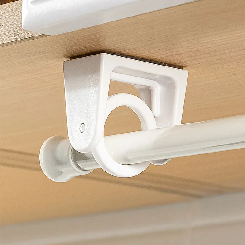 barre télescopique rotative 360° support serviettes crochets blanc moderne minimaliste